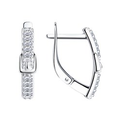 Серьги из серебра с фианитами (Арт.94-120-00792-1)