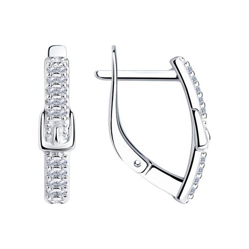 Серьги из серебра с фианитами (Арт.94-120-00792-1)