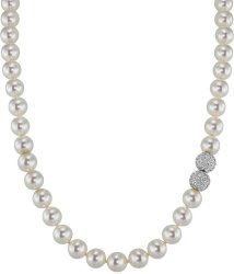 Ожерелье из серебра с жемчугом и кристаллом swarovski (Арт.5l-sk-1)