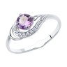 Кольцо из серебра с аметистом и фианитами (Арт.94-310-00555-3)