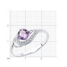 Кольцо из серебра с аметистом и фианитами (Арт.94-310-00555-3)