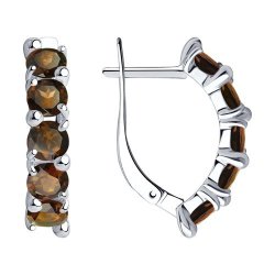 Серьги из серебра с раухтопазами (Арт.94-320-00346-4)