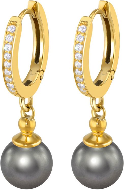 Серьги из серебра с жемчугом и кристаллом swarovski (Арт.aas-4-a-8-31-g)