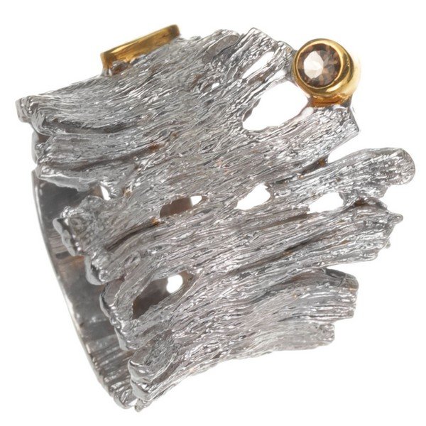 Серебряное кольцо BEAVERS с раухтопазом 1190rt