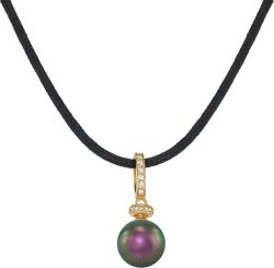 Кулон из серебра с жемчугом и кристаллом swarovski (Арт.abp-2-10-19-g)