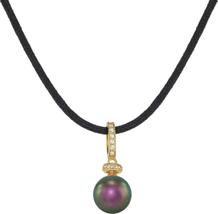 Кулон из серебра с жемчугом и кристаллом swarovski (Арт.abp-2-10-19-g)