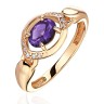 Кольцо золотое с аметистом и фианитами «New Colour Aura» Estet (арт.01К3115350-3)