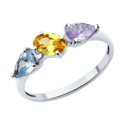 Кольцо из серебра с фианитами (Арт.94014134)