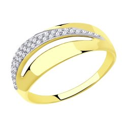 Кольцо из желтого золота с фианитами (Арт.53-110-00956-1)