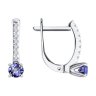 Серьги из белого золота с бриллиантами и танзанитами (Арт.6024286-3)