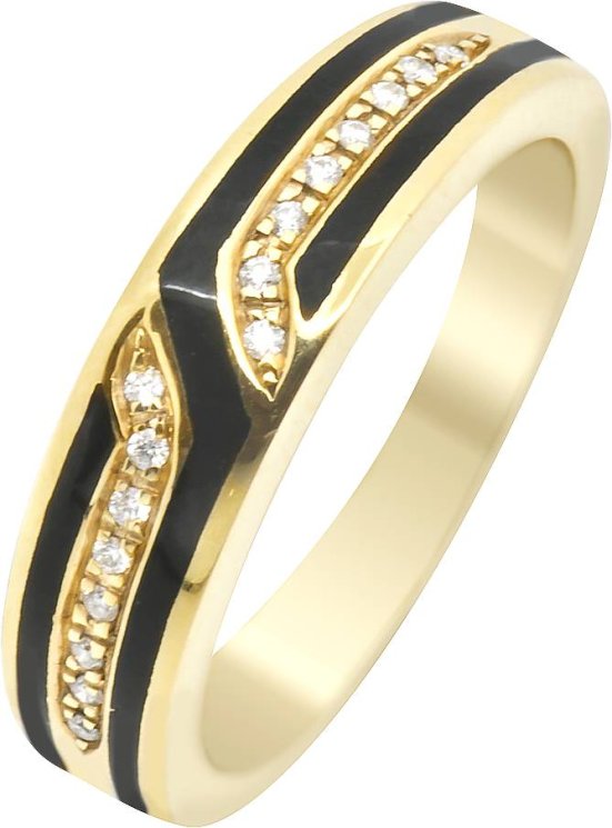 Кольцо из золота с бриллиантом и эмалью (Арт.j14dln_5331m)