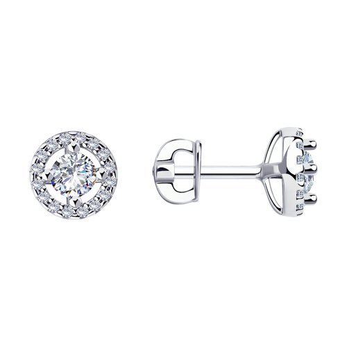 Серьги из серебра с фианитами (Арт.94024436)