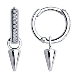 Серьги из серебра с фианитами (Арт.94025083)