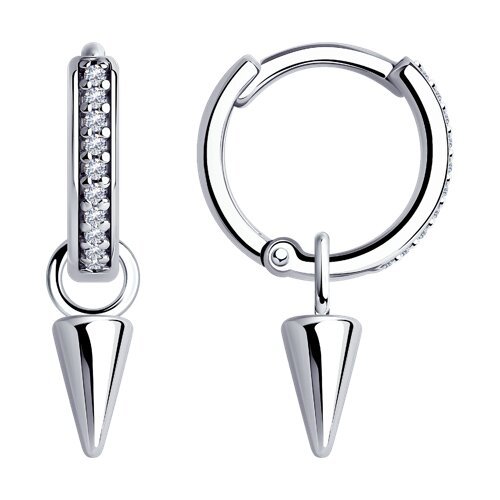 Серьги из серебра с фианитами (Арт.94025083)