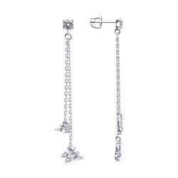 Серьги из серебра с фианитами (Арт.94025979)