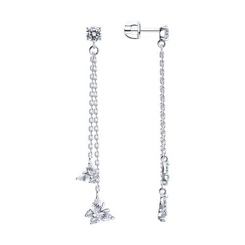 Серьги из серебра с фианитами (Арт.94025979)