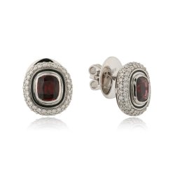 Серьги из золота с бриллиантом и шпинелью Русские Самоцветы (Арт.38293)