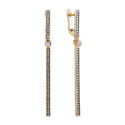 Серьги из серебра с фианитом (Арт.cz-e00634-x-lb-w-x-w)