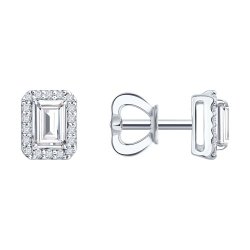 Серьги из белого золота с бриллиантами выращенными (Арт.9020115-3-5)
