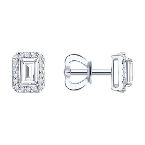 Серьги из белого золота с бриллиантами выращенными (Арт.9020115-3-5)