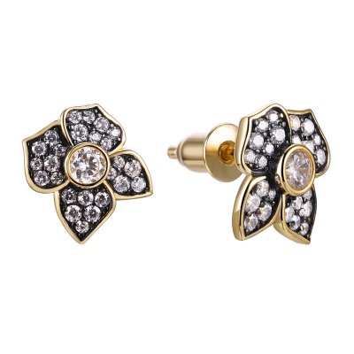 Серьги из серебра с фианитом (Арт.cz-e03497-x-lb-w-x-w)