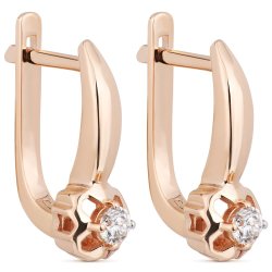 Серьги из золота с бриллиантом Русские Самоцветы (Арт.53652)