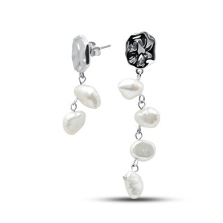 Серьги серебряные с жемчугом «Крылья» MyJewels (арт.0221)