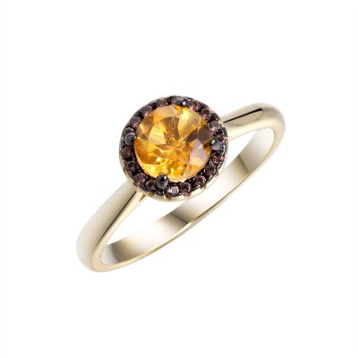 Кольцо из серебра с цитрином (Арт.cz-r00923-x-lb-ys-x-br)