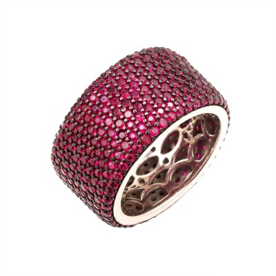 Кольцо с корундом «Caviar Shine» из серебра 925 Fresh Jewelry (арт.MP-R02368-X-WB-X-X-RC)