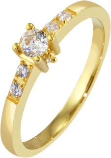 Кольцо серебряное с кубическим цирконием «Bridal Gold Shine» Breuning (арт.41054032G)