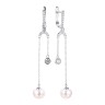 Серьги серебряные с жемчугом и фианитами «Nautilus Grace» Fresh Jewelry (арт.PI-E2420-1-X-W-PN-X-W)