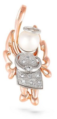 Кулон с бриллиантами и жемчугом «Ангел-хранитель» Kabarovsky (арт.3-0040-1500)