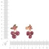 Серьги золотые с бриллиантами, родолитами и сапфирами «Вишнёвый сад» MY JEWELS (арт.3259)