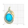 Подвеска золотая пробы 585 с бирюзой (Арт.731586)