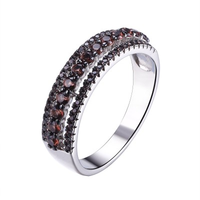 Кольцо серебряное с фианитами «Brown Elegance» Fresh Jewelry (арт.SL-R01642-X-WB-BR-X-BR)