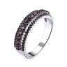 Кольцо серебряное с фианитами «Brown Elegance» Fresh Jewelry (арт.SL-R01642-X-WB-BR-X-BR)