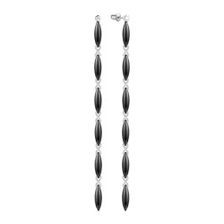 Серьги из серебра с керамикой и фианитом (Арт.tc-e02020-b-w-w-x-x)