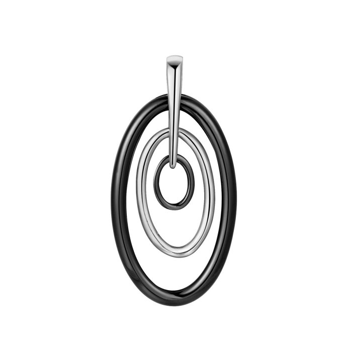 Кулон из серебра с керамикой (Арт.tc-p00045-b-w-x-x-x)