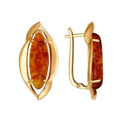 Серьги из серебра с янтарём (Арт.83020032)