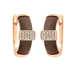Серьги из серебра с керамикой и куб. цирконием (Арт.tm-e00252-br-g-x-x-w)
