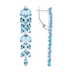 Серьги из серебра с топазами (Арт.94-321-02172-3)