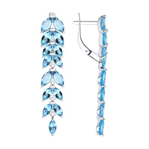 Серьги из серебра с топазами (Арт.94-321-02172-3)