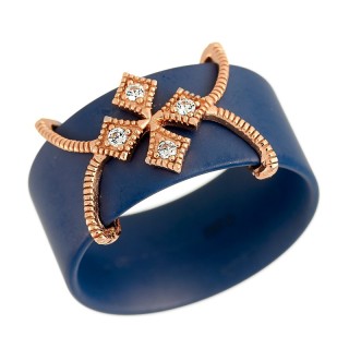 Кольцо с керамикой и фианитами «Ceramic Blossom» Fresh Jewelry (арт.TM-R01248)