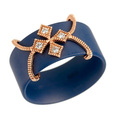 Кольцо с керамикой и фианитами «Ceramic Blossom» Fresh Jewelry (арт.TM-R01248)