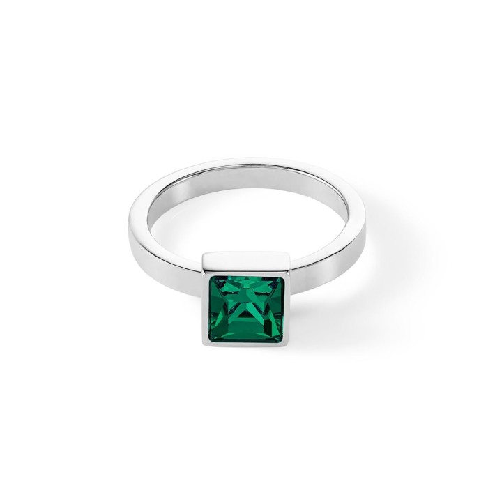 Кольцо с зеленым кристаллом Dark green-silver Coeur de Lion (арт.0500/40-0548 54)