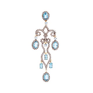 Кулон с бриллиантами и топазами «Лондонский бал» золото 585° JEWELS VERNON (арт.MP51750A)