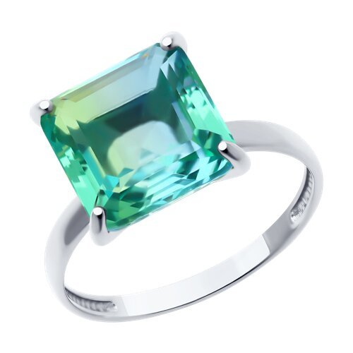 Кольцо из серебра с ситаллом «Морская Взгляда» SOKOLOV (арт.9201)