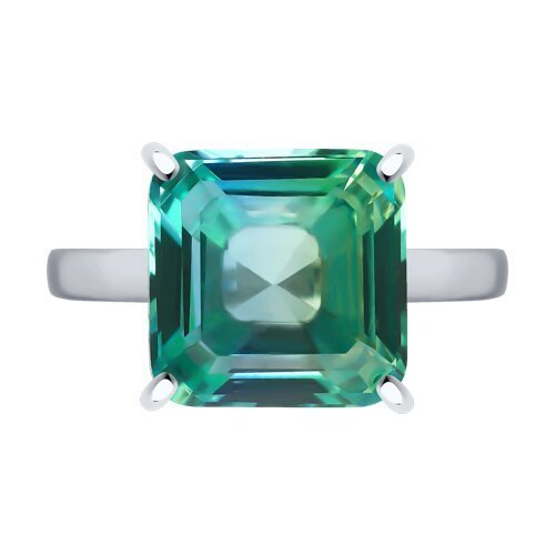 Кольцо из серебра с ситаллом «Морская Взгляда» SOKOLOV (арт.9201)