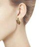 Серьги из золочёного серебра с раухтопазами и фианитами (Арт.92021578)