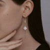 Серьги из серебра с фианитами «Сияющий клевер» Соколов (арт.9402)